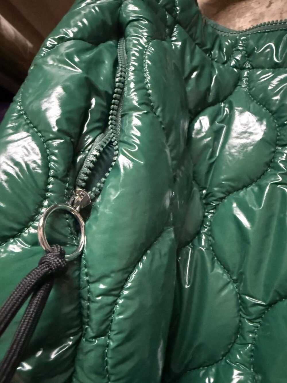 Free People Quilted Carryall Tote Bag surplus Shine Green New with Tags - Picture 12 of 12